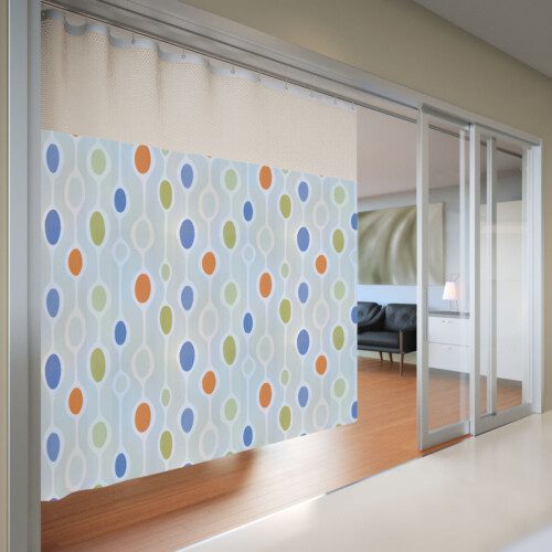 Quick-change Cube Care curtains for cleaner, safer care environments.